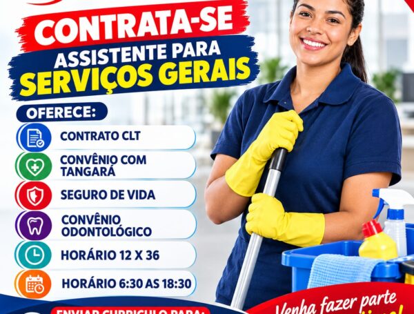 Vaga de Emprego: Assistente de Serviços Gerais | Supere RH