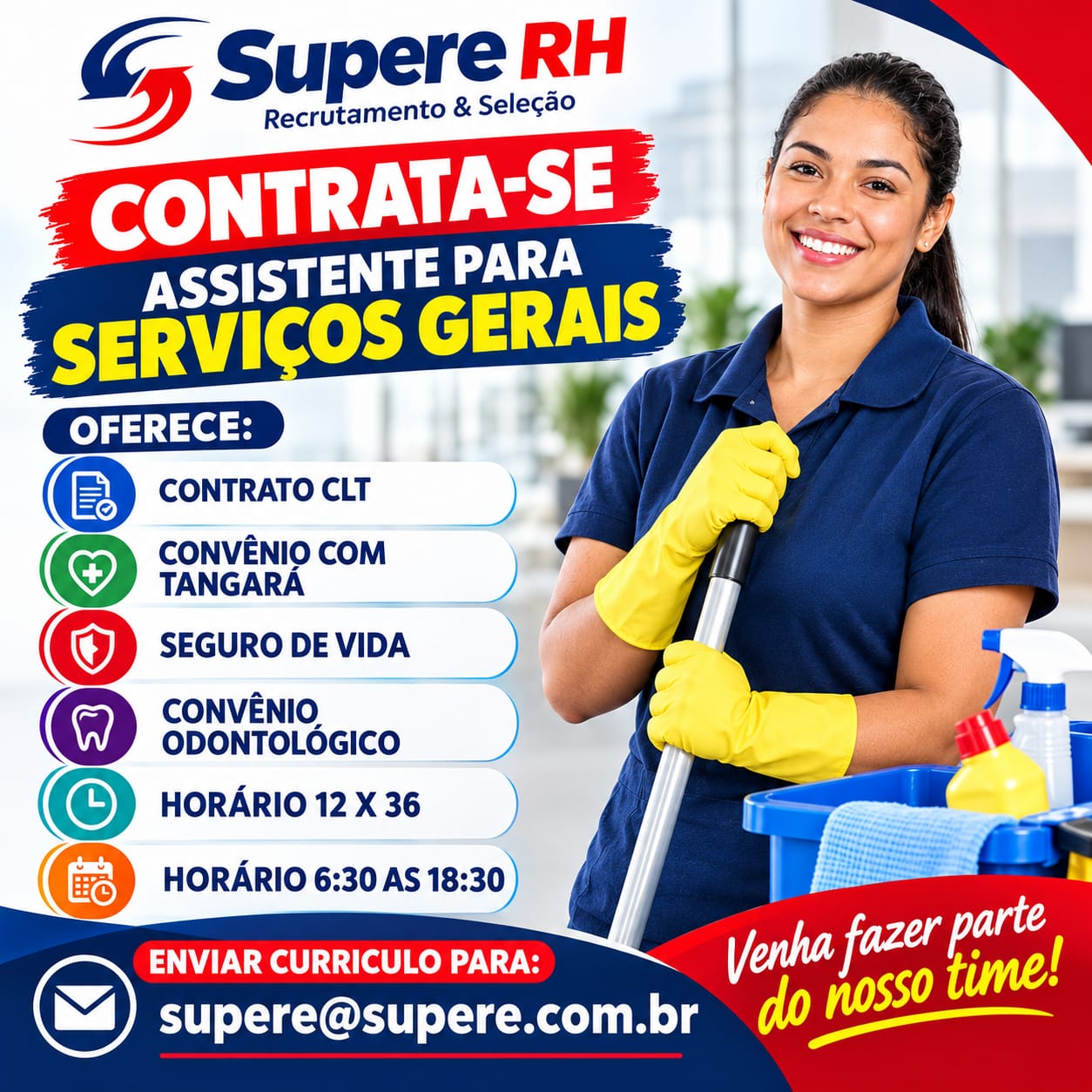 Vaga de Emprego: Assistente de Serviços Gerais | Supere RH
